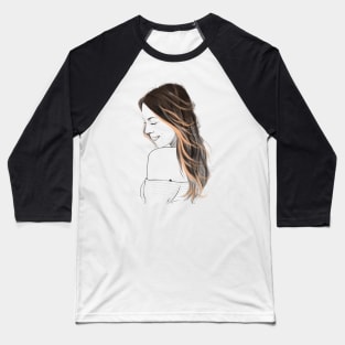 portrait of a girl with pencil Baseball T-Shirt